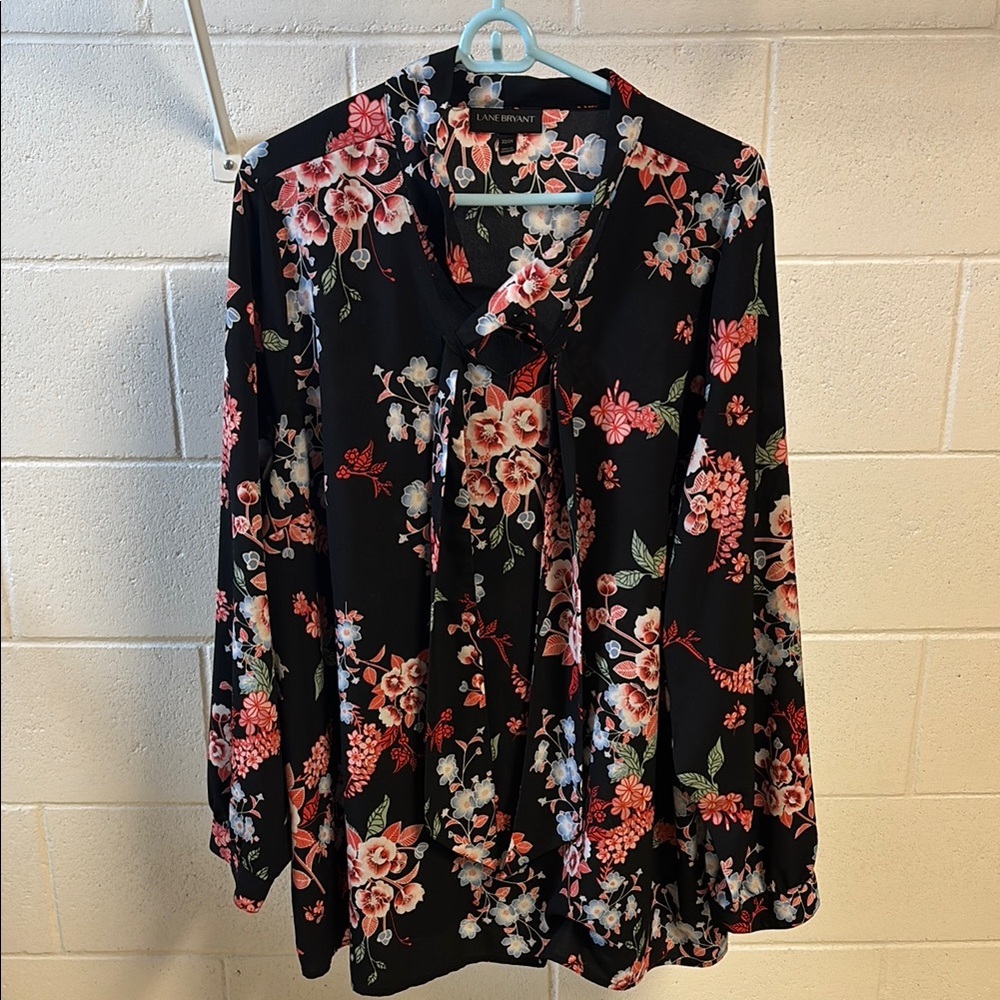 Lane Bryant Long Sleeve Floral Blouse